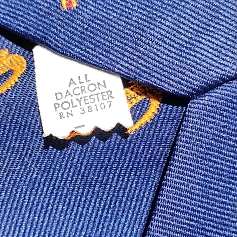 Navy & Orange Alligator Tie - Picture 5 of 10